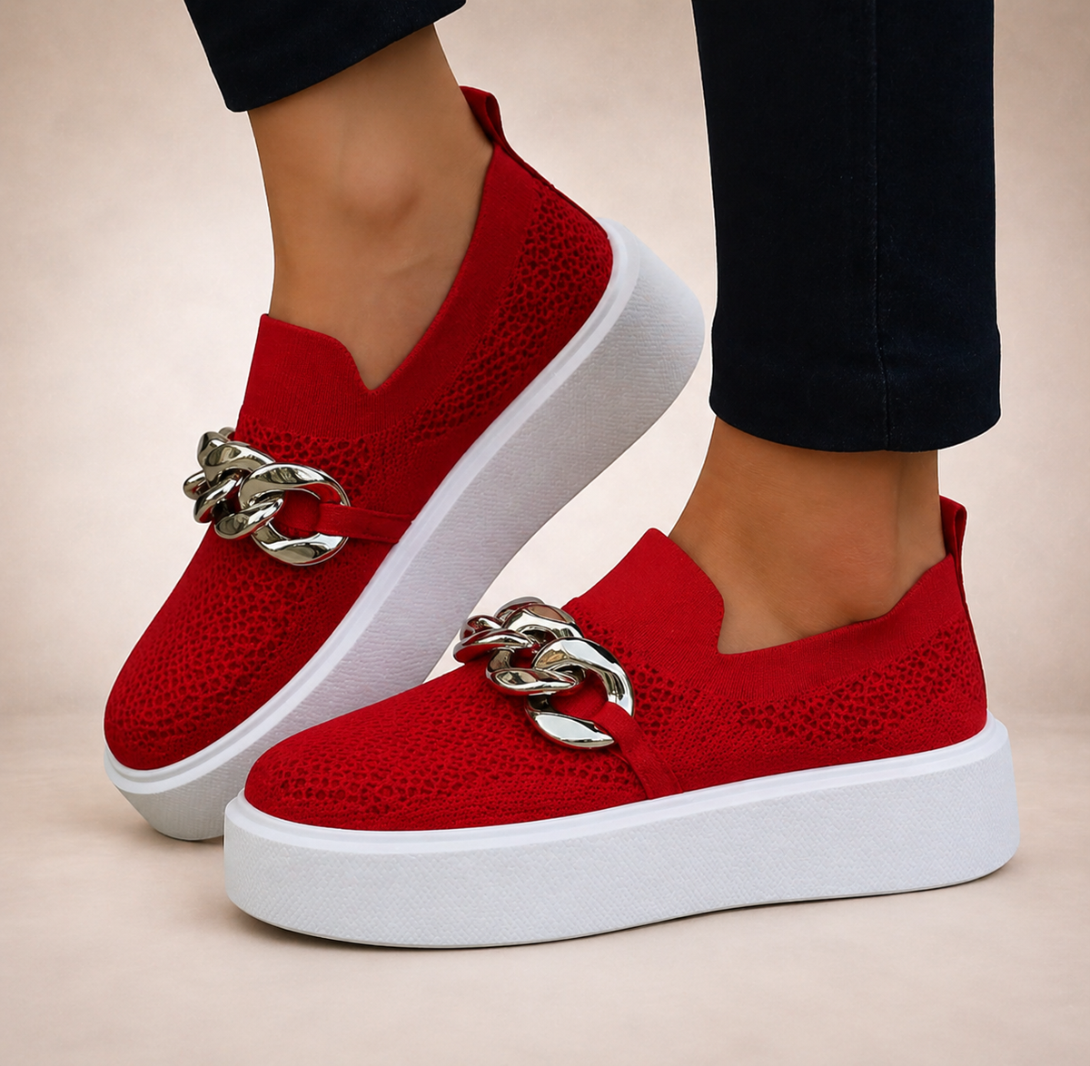 Evelyn | Mocasines con detalle de cadena metálica