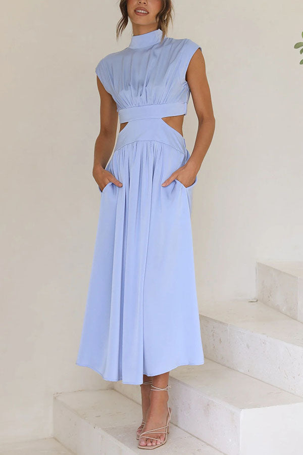 Quiara | Vestido midi con aberturas y bolsillos