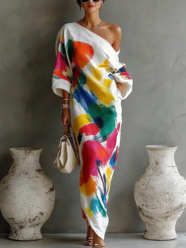 Candela | Vestido Largo Estampado