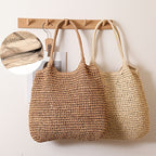 Marisol | Bolso bandolera de paja trenzada - Avellana