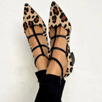 Francisca | Zapatos de tacón con correa con estampado de leopardo