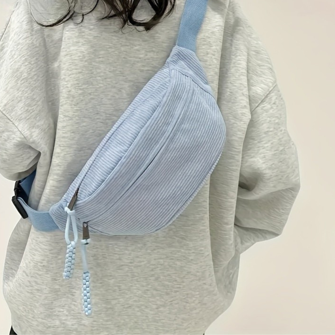 Patricia | Bolso de hombro de terciopelo acanalado
