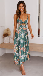 Flora | Vestido midi romántico con estampado floral