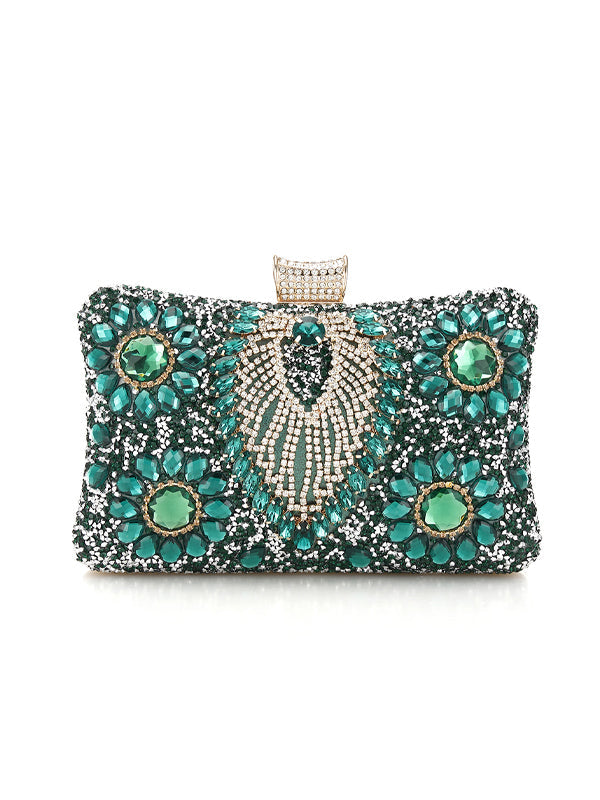 Luz | Clutch joya con cristales y perlas