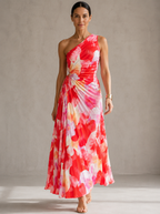 Kaila | Vestido plisado con un solo hombro