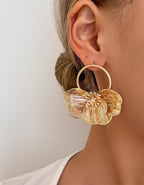 Elena | Pendientes florales dorados