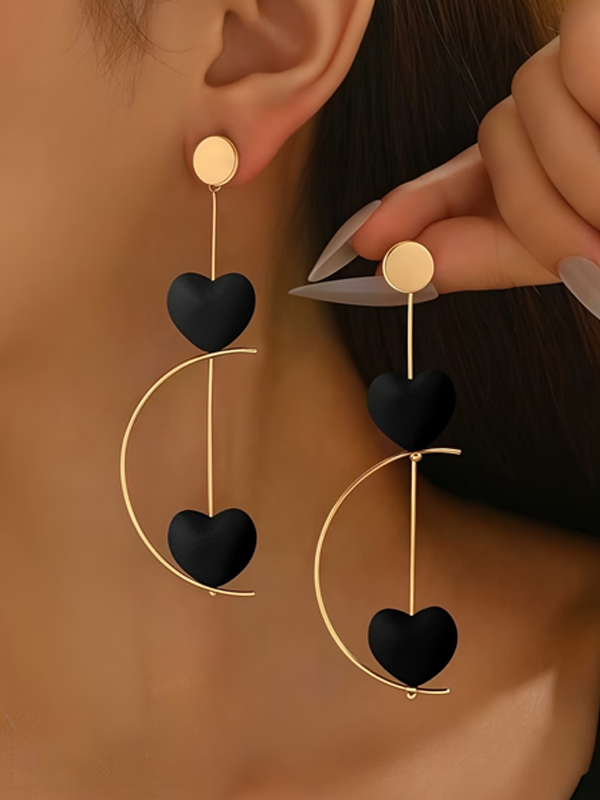Corazón | Pendientes de corazones negros