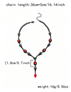 Carmín | Collar de piedras rojas