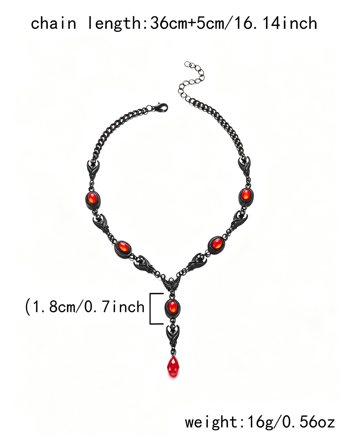 Carmín | Collar de piedras rojas