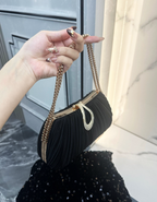 Eloísa | Bolso plisado con cadena dorada