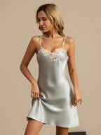 Mafalda | Vestido camisón tipo slip de seda pura con espalda cruzada