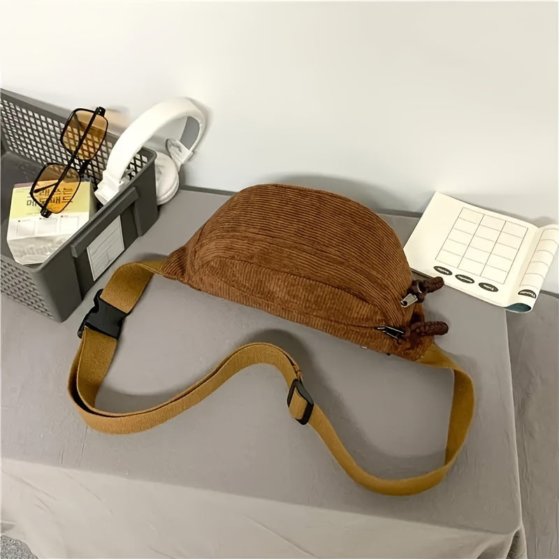 Patricia | Bolso de hombro de terciopelo acanalado