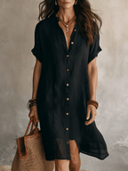 Asha | Vestido midi de lino de corte holgado