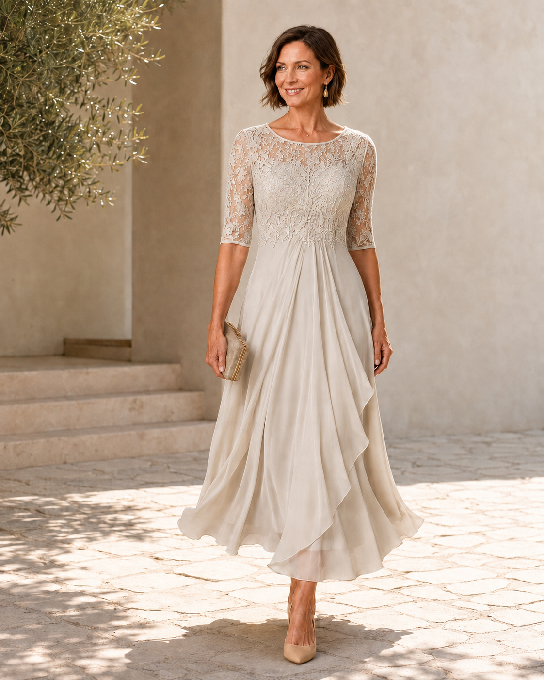 Victoria | Vestido Midi Elegante de Encaje