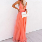 Bianca | Vestido largo en color coral claro