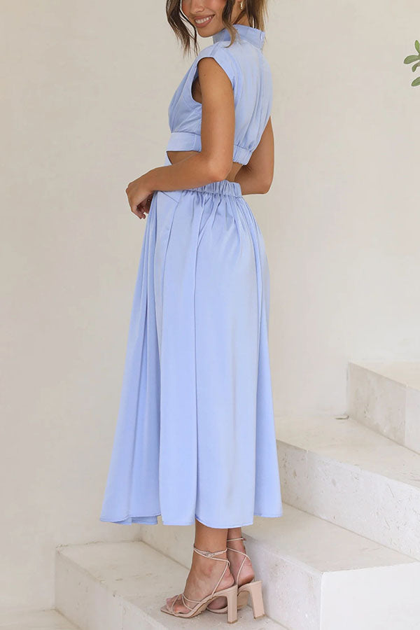 Quiara | Vestido midi con aberturas y bolsillos
