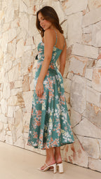 Flora | Vestido midi romántico con estampado floral