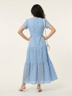 Ana | Vestido midi de manga corta con cuello en V y volantes