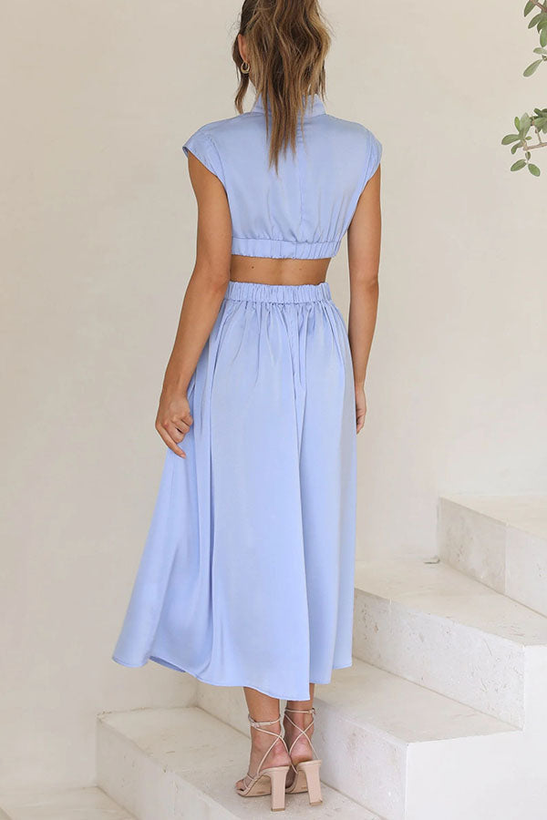 Quiara | Vestido midi con aberturas y bolsillos