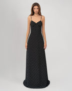 Blanca |  Vestido maxi de lunares