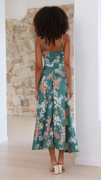 Flora | Vestido midi romántico con estampado floral