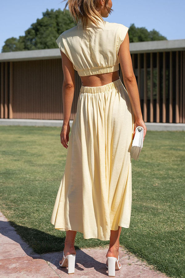 Quiara | Vestido midi con aberturas y bolsillos
