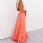 Bianca | Vestido largo en color coral claro