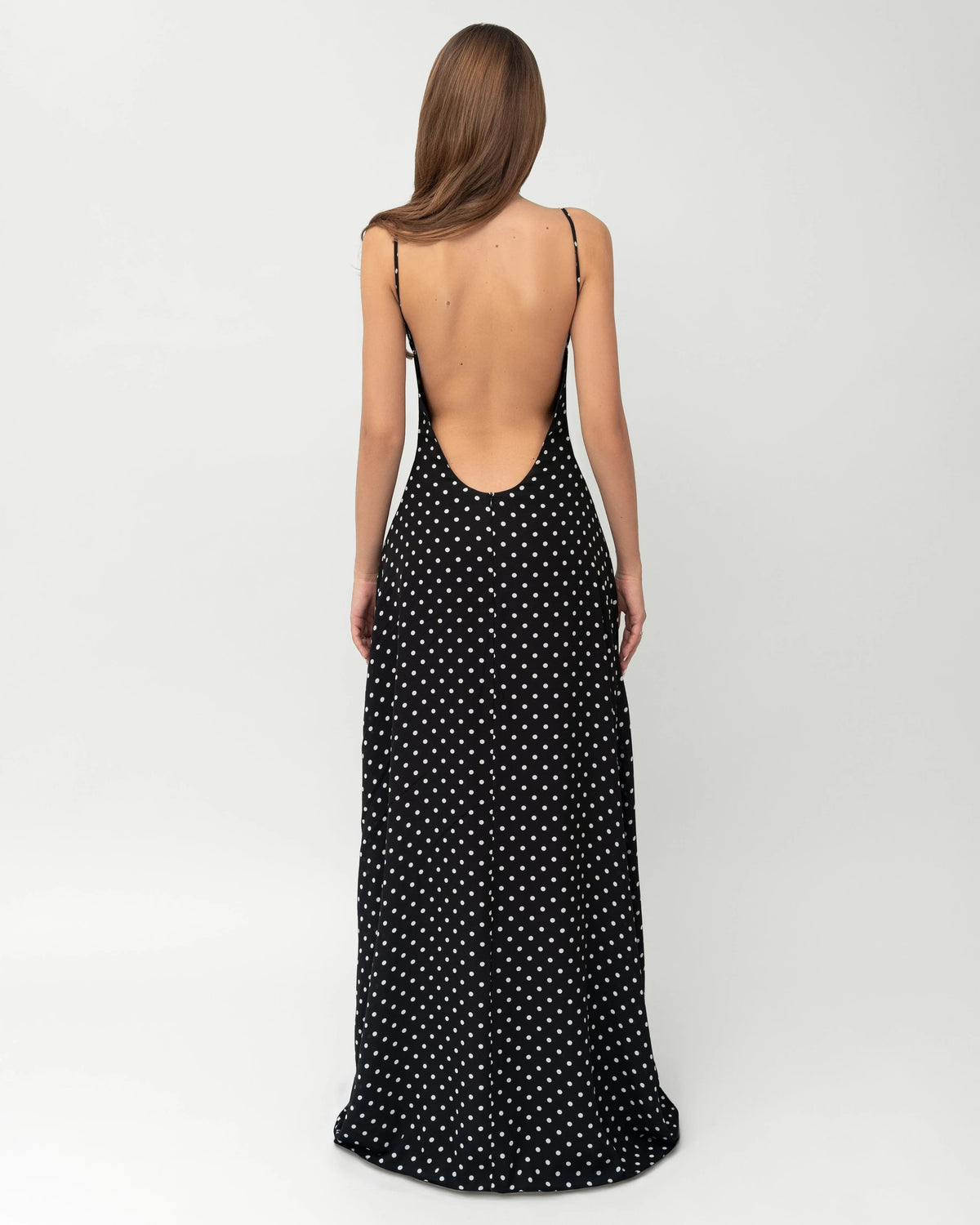 Blanca |  Vestido maxi de lunares