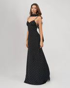 Blanca |  Vestido maxi de lunares
