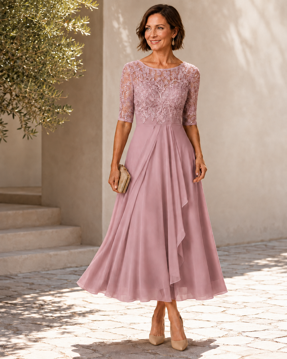 Victoria | Vestido Midi Elegante de Encaje