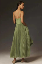 Rebecca | Vestido midi de tul plisado
