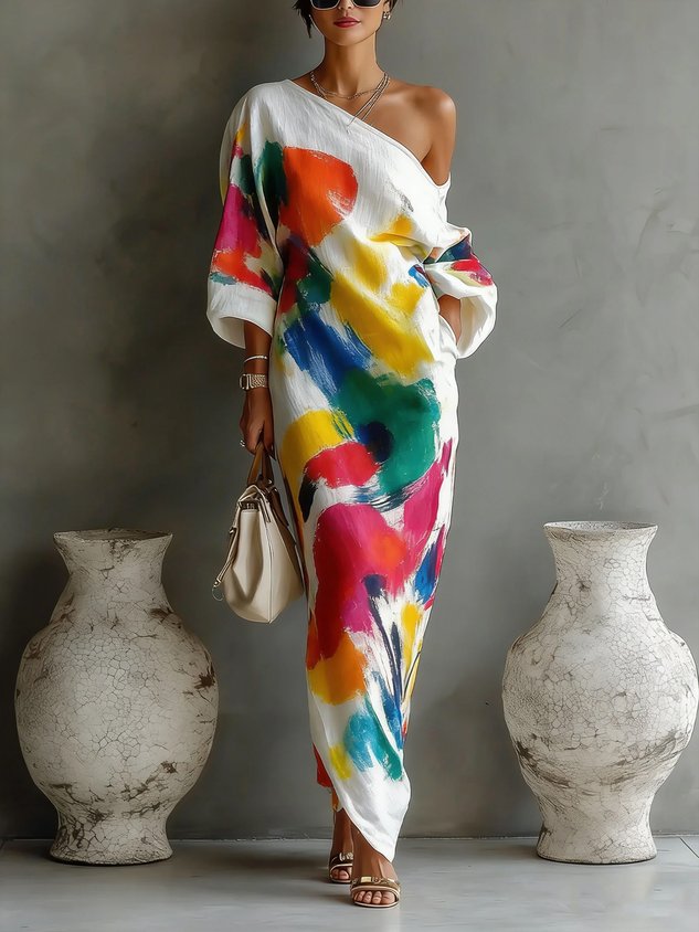 Candela | Vestido Largo Estampado