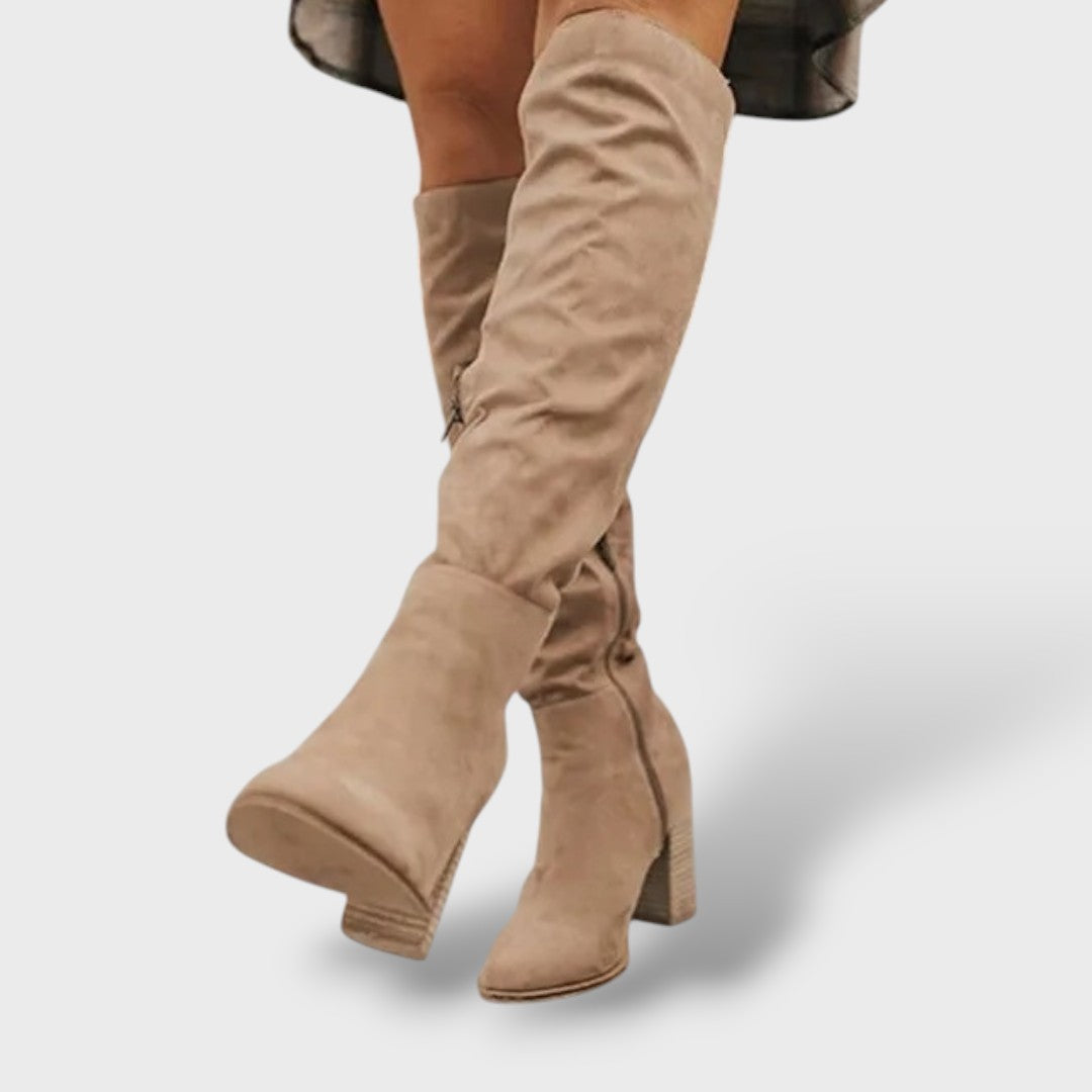 Botas Altas con Tacón y Cremallera