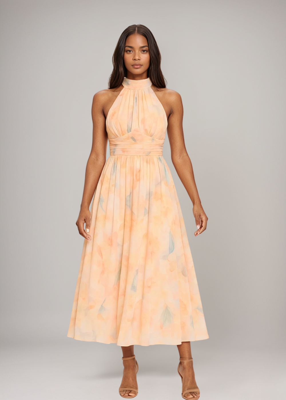 Antonia | Elegante vestido largo con cuello halter