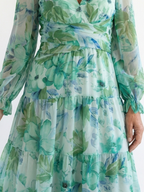 Olivia | Vestido largo de manga larga con estampado floral