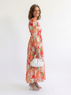 Olivia | Vestido largo de manga larga con estampado floral