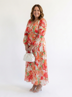 Olivia | Vestido largo de manga larga con estampado floral