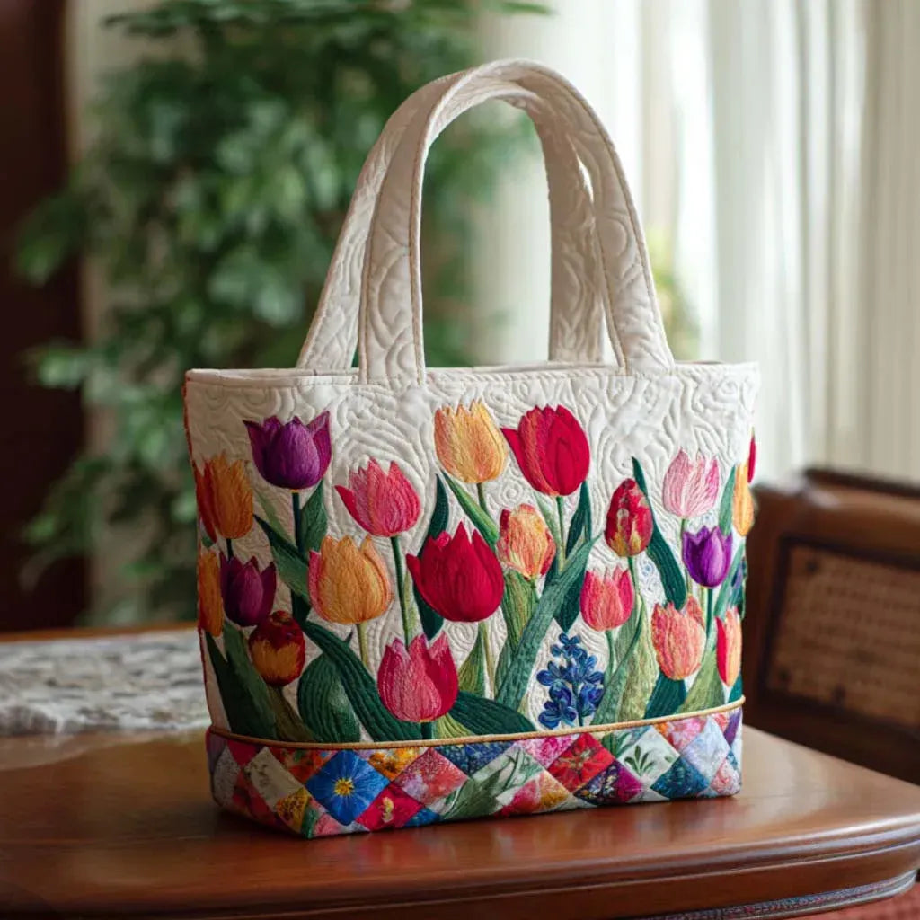 Bolso hecho a mano | Jardín de tulipanes