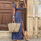 Lenora | Vestido maxi de Ibiza de estilo hippie + cinturón
