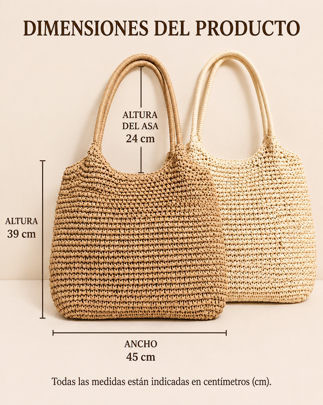 Melisa | Bolso bandolera de paja trenzada - Camello claro