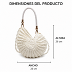 Mar | Bolso tote trenzado con correa de cadena - Camello
