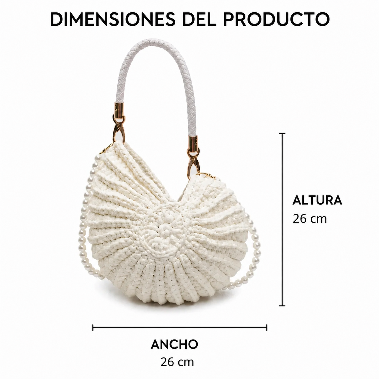 Mar | Bolso tote trenzado con correa de cadena - Camello