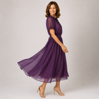 Florencia | Vestido largo con escote en forma de gota y ribete de encaje de gasa