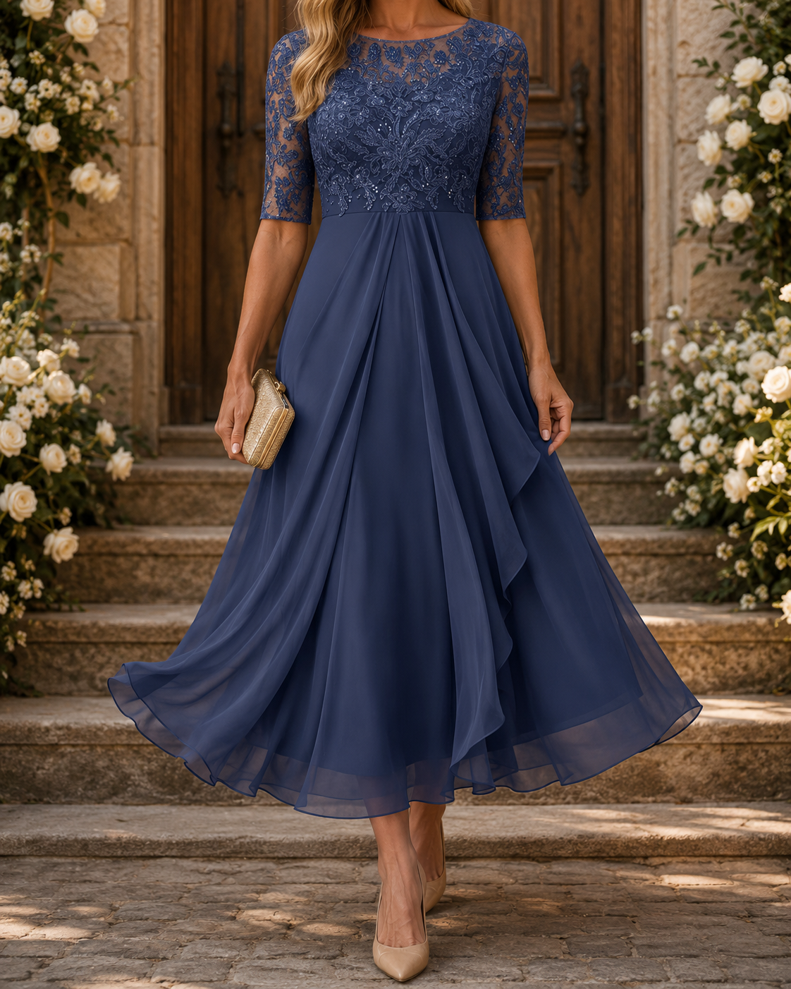 Victoria | Vestido Midi Elegante de Encaje