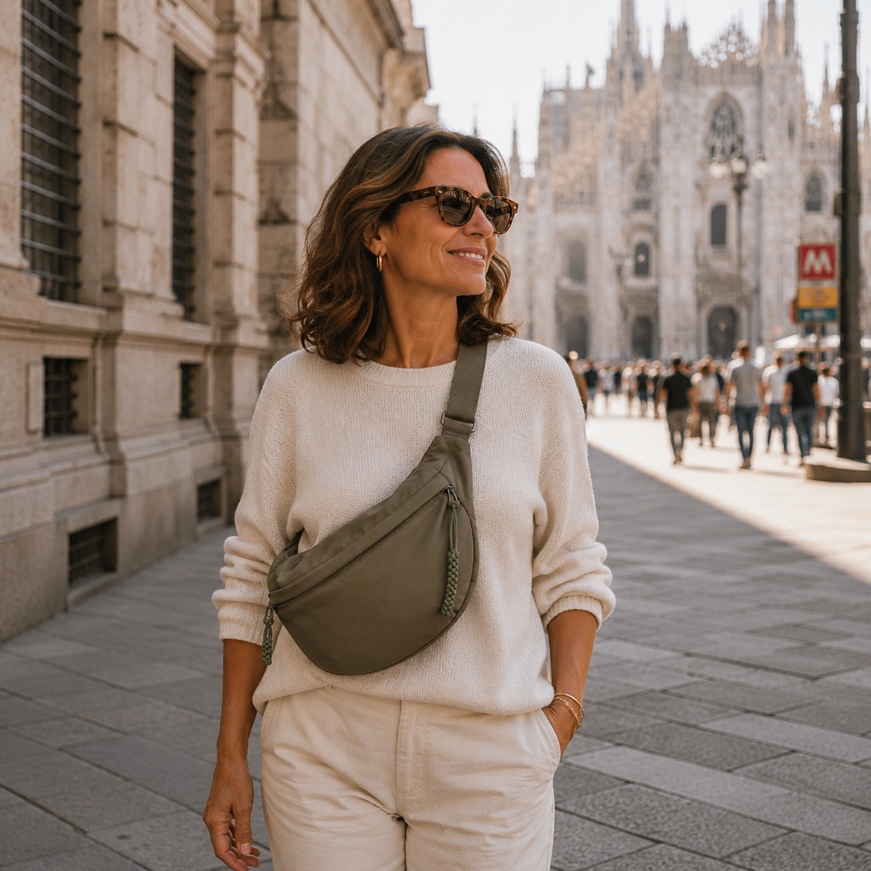 Olivia | Bolso de hombro verde oliva