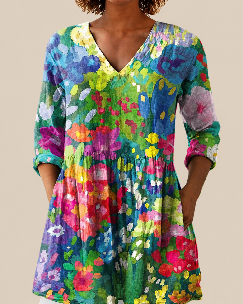 Flor | Blusa larga con un estampado llamativo