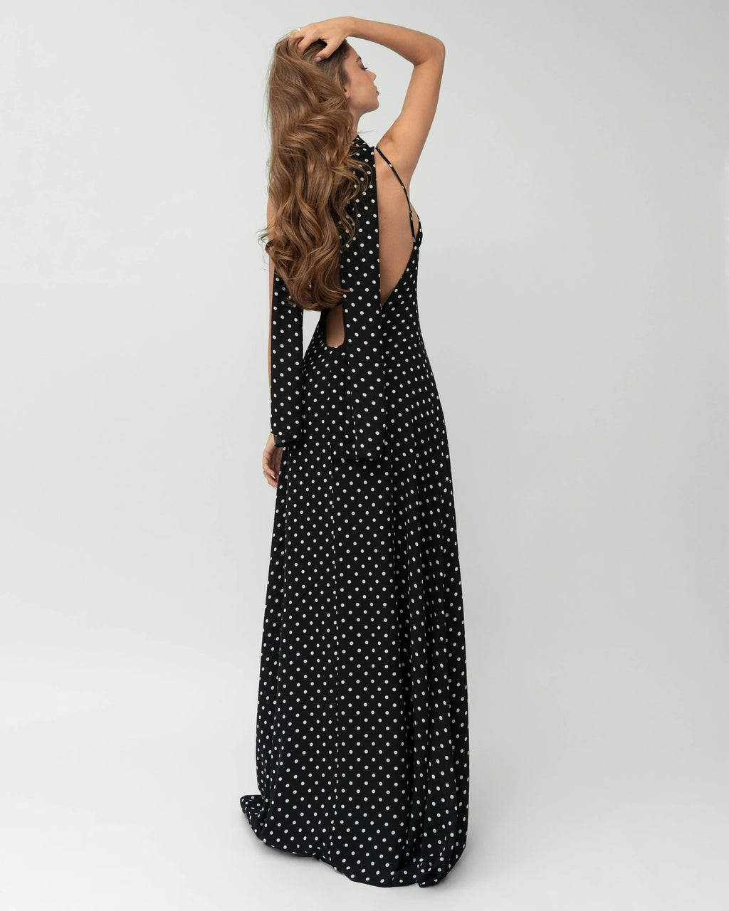 Blanca |  Vestido maxi de lunares