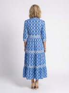 Martina | Vestido midi con estampado de cadenas y mangas tres cuartos