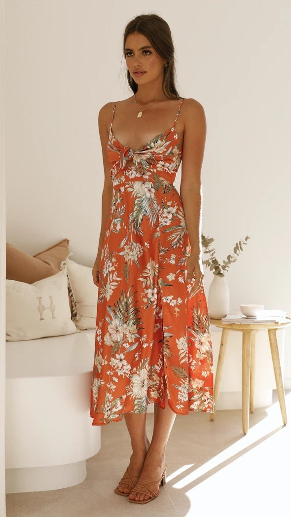 Flora | Vestido midi romántico con estampado floral