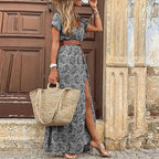 Lenora | Vestido maxi de Ibiza de estilo hippie + cinturón